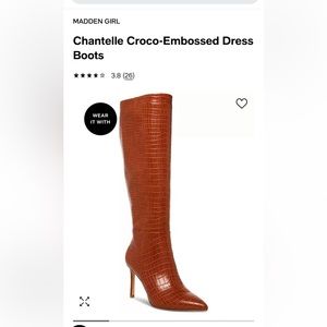 Madden girl Chantelle Cognac Croc Boots